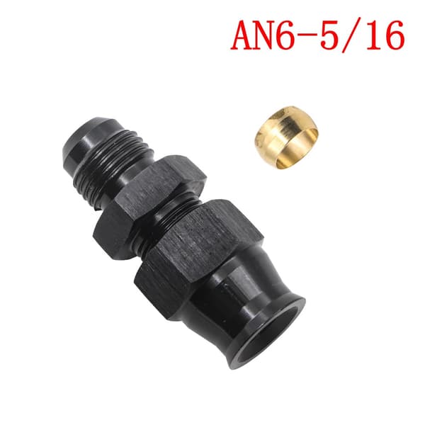 Stykker AN6 til 5/16\" Adapter, Brændstofslangefitting, Sort