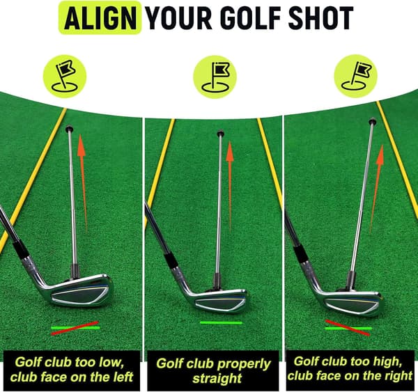 Golf Alignment Rods - Magnetisk Svingtræner til Bedre Justering og Slagvisualisering - Sort