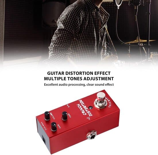 Guitar Distortion Pedal - Guitar Effect Pedal - Music Making - Versatile Adjustments - Compact Design - Red