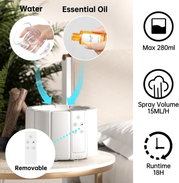 Bonfire luftfugter 250 ml med fjernbetjening, æterisk oliediffuser, lydløs flamme diffuser, aromaterapi duftoliediffusere