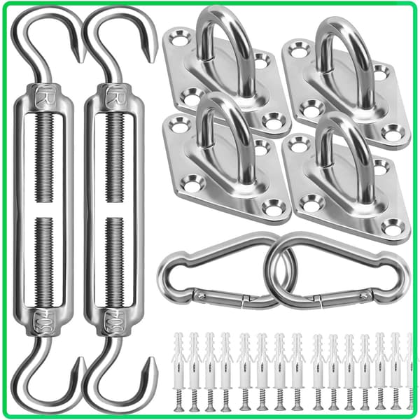 Solsejl Hardware Kit - 304 Rustfrit Stål Solskærm Installationssæt