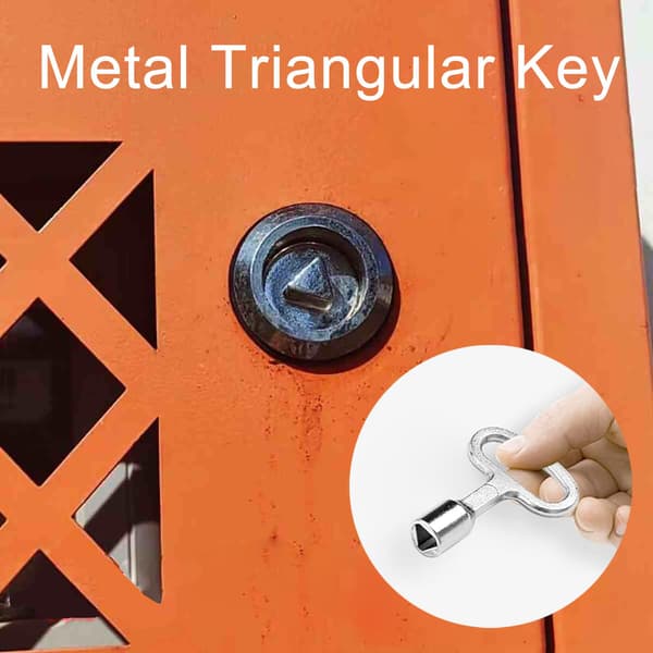 2-delad triangulär nyckel i metall, triangulära nycklar, för elskåp, gasvattenmätare, elskåp