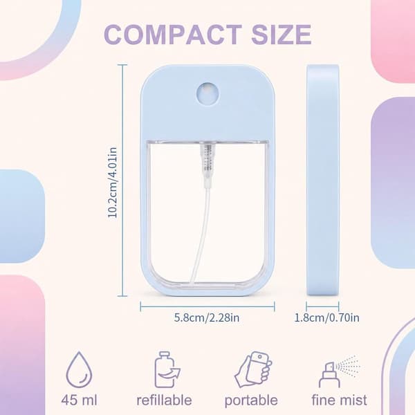 Påfyllningsbar Parfym Atomizer - 4 Delar - Parfym Atomizer - Reseflaskor 45 ml - Mini Parfymflaska - Blå - 4 Delar - 45 ml