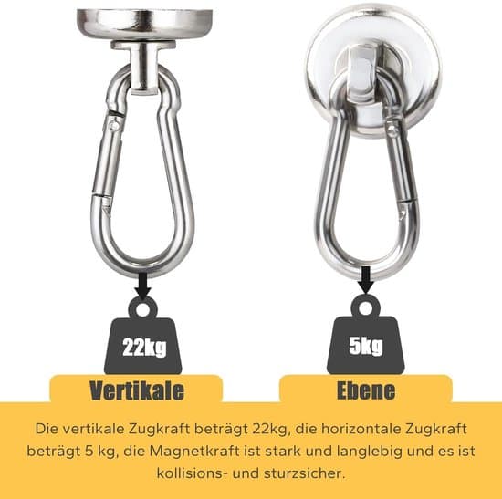 Magnetkrokar 25 mm, extra starka, 22 kg, 4-pack