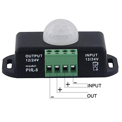 12V 24V PIR-sensor LED-bevægelsessensorafbryder Bevægelsestimerfunktion Panelkontrol PIR-controller LED-stripbelysning