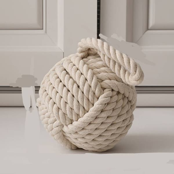 Beige nautisk repknut dörrstopp
