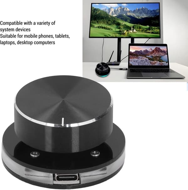 USB Volymkontroll med RGB-belysning för PC och Multimedia