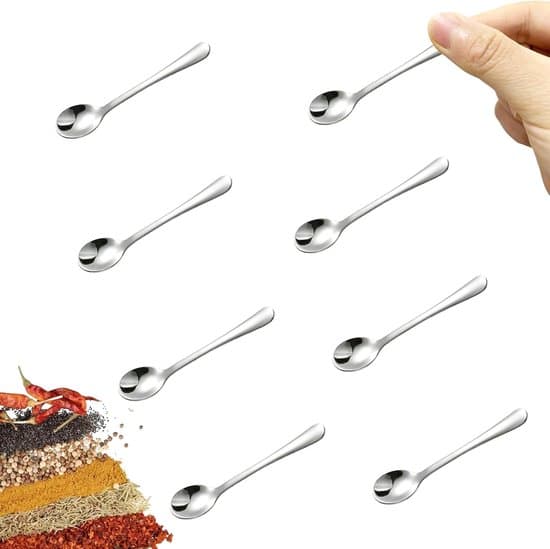 Mini krydderiskeer i rustfrit stål - 7,3 cm - Til salt, sukker og honning