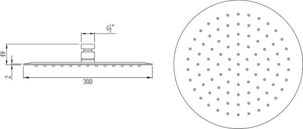 extra platt rund 300mm svart äpple