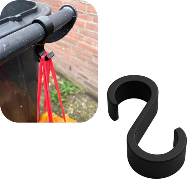 beholderkrog - møntholderclips - krog til affaldsposer - 2 stk.