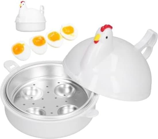 Mikroaaltouunin munankeitin - 4-reikäinen munankeitin - 179 g - Valkoinen