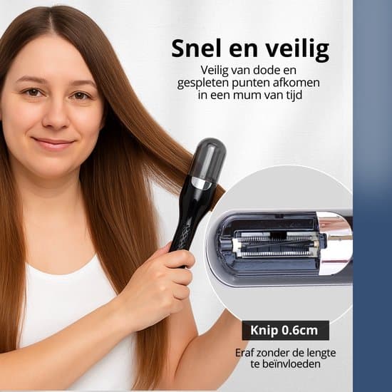 Split Ender - Split Remover - Inkl. tilbehør - Til spaltede spidser - Split End Trimmer - Sort - inkl. E-bog