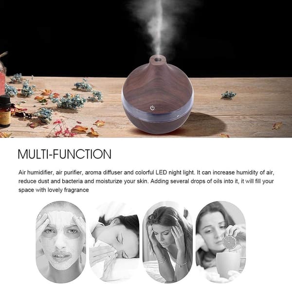 Aroma Cool Mist Diffuser 300ml - Ultraljudsförångare - Eterisk Olja Atomizer - Aromadiffuser - Luftfuktare - Luft - Aromaterapi - Förångare - 300m