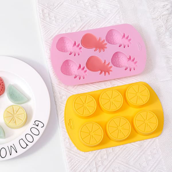 2 delar fruktformade isbitsformar - Silikonformar - Barnmatsformar - DIY bakformar - Doftljusformar
