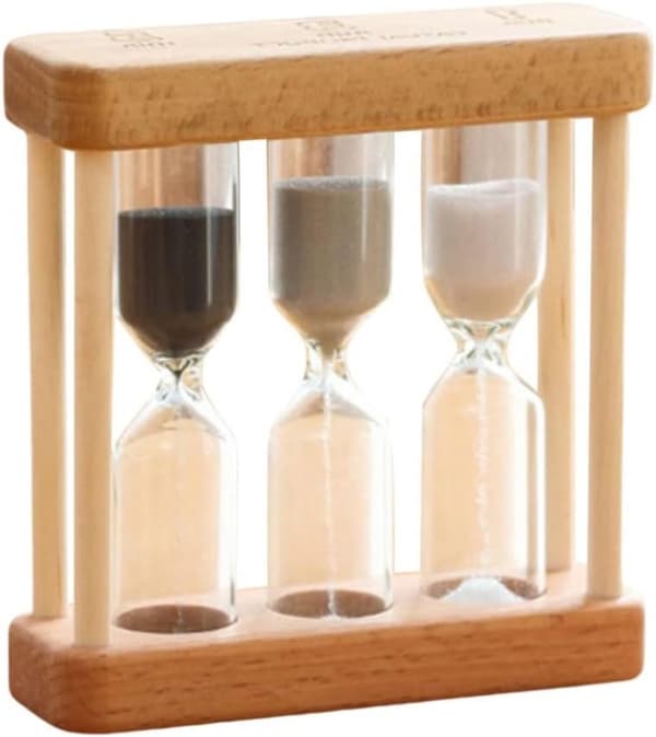 Timeglas Sæt - Køkken Timer - Tidsstyring - 3-i-1 Design - 3-5-1 Minut - Sort Hvid Grå
