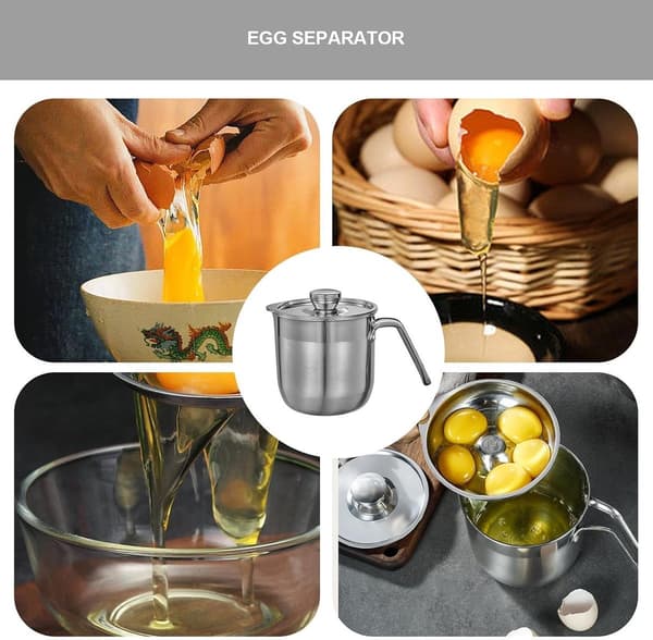 Äggavskiljare - Köksredskap - Bakning och Matlagning - Effektiv Separation - Stor Kapacitet - Silver