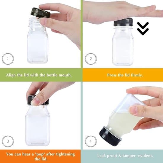 10 stycken små transparenta dricksflaskor - Plastjuiceflaskor - Mjölkflaskor - Dryckesbehållare - transparent - 120 ml - 10 stycken