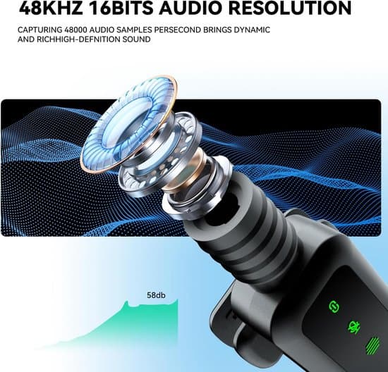 Mikrofon - Trådlös mikrofon - Bluetooth-mikrofon - Lavalier-mikrofon - Med digital strömdisplay - USB - C - Plug & Play - 2 delar