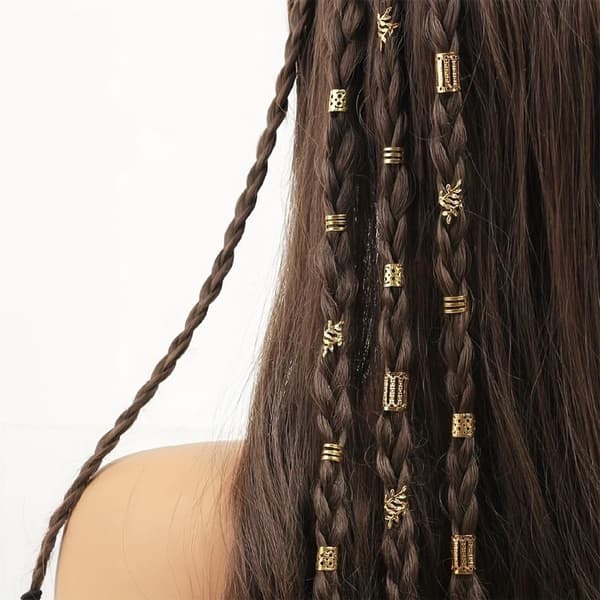 Solidchoice - Uppsättning med 40 flätade hårklämmor för dreadlocks