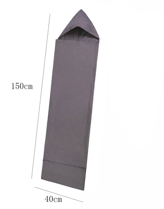 Campingsovepose - Sovepose til hjemmet - Soveposefor - Sovepose med hætte - Bærbar sovepose - Sovepose - Grå - 150 * 40 cm