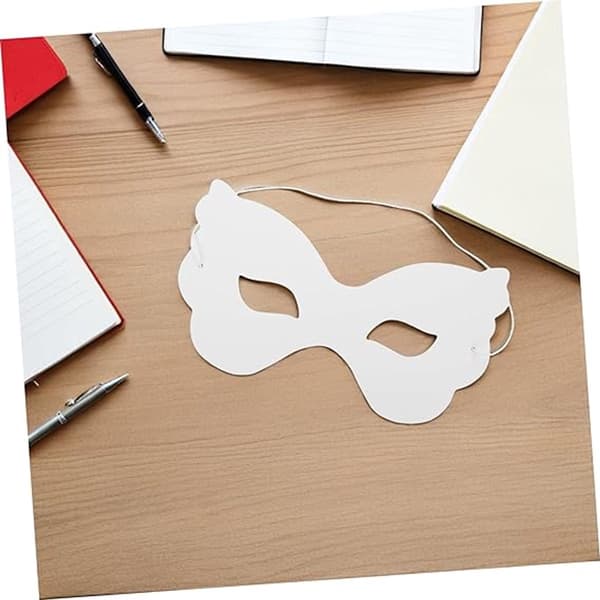 40 stykker DIY hvide papirmasker - robuste malbare halvmasker - med elastikbånd til kostumefester - velegnet til Halloween &