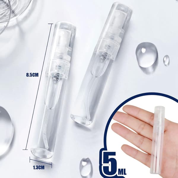 Minisprayflaskor - 10-pack 5 ml minisprayflaskor i glas - påfyllningsbara miniparfymflaskor med fin dimma - parfymatomizers - 10 5 m