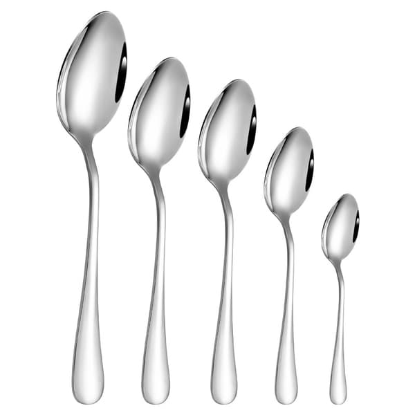 Teskedar, rostfritt stål, 5-delat set