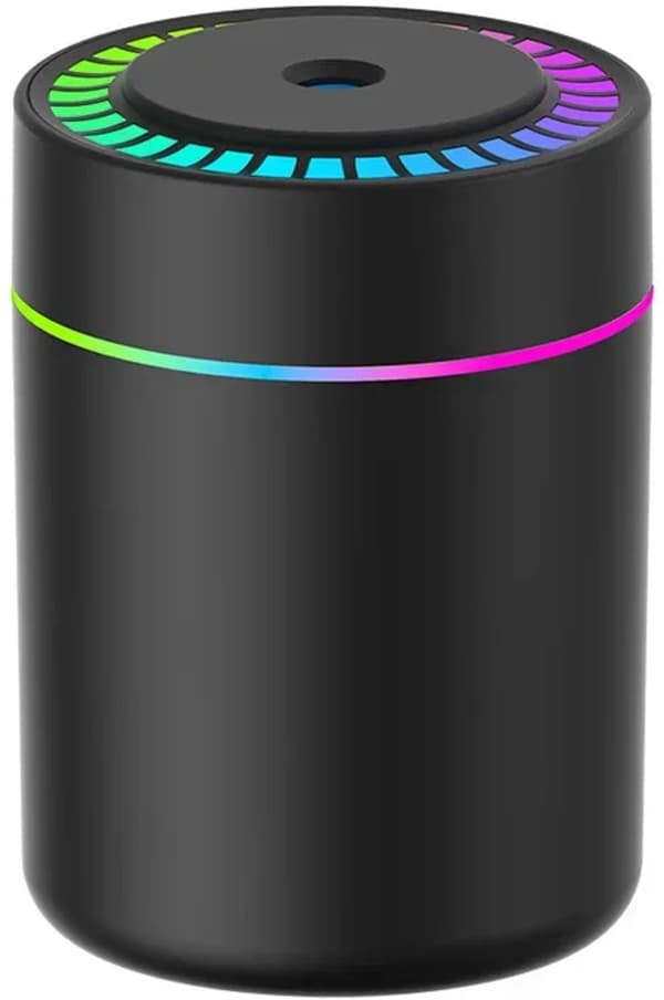 180ML Mini Luftfuktare & Aromadiffuser - USB-C Doftspridare med LED-belysning - För Bil, Hem & Sovrum - Svart