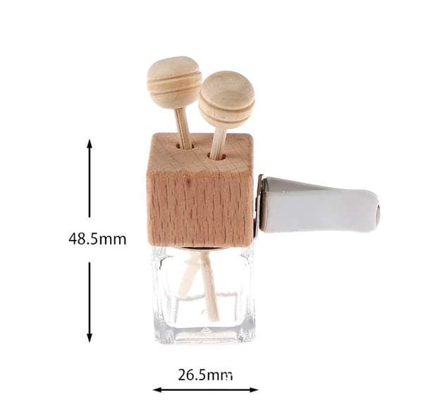 10-pack, 8 ml klar glasbilsluftfräschare med klämma och diffusor, tomma eteriska oljeparfymflaskor och diffusorventil