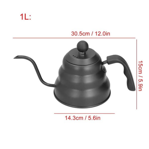 Kaffemaskine i rustfrit stål med lang tud til perfekt brygning