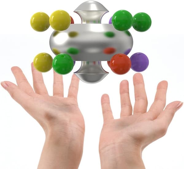 Magic Cube Dekompression Psykedelisk UFO Marmorkub Snurrande Bönor (Silver, 50mm)
