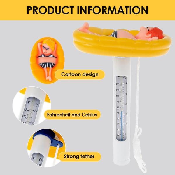 Pooltermometer - 2 Stykker - Flydende Vandtermometer - Vandtermometer - Udendørs Termometer - Badetermometer - Flydende - 2 Stykker