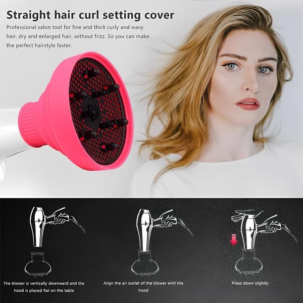 Diffusorfäste - Universal Hårtork Lockborste - Multistyler - Rosa