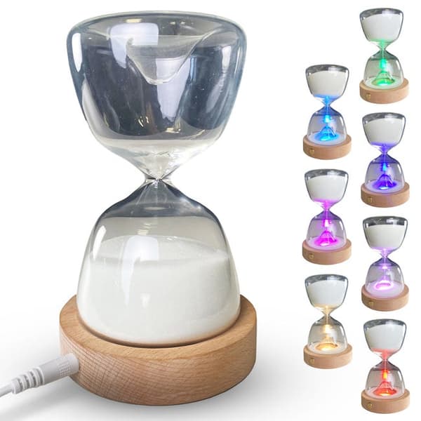 15-minutters lysende timeglas + 7 farver + 3 tilstande