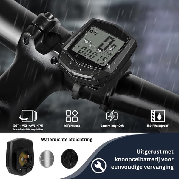 Cykelcomputer - Hastighedsmåler - Trådløs Cykelcomputer