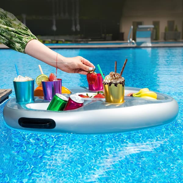 Drikke-floaties, flydende drikkeholder til pool 27.6\"x19.7\", pooltilbehør, pool drikkeflåd