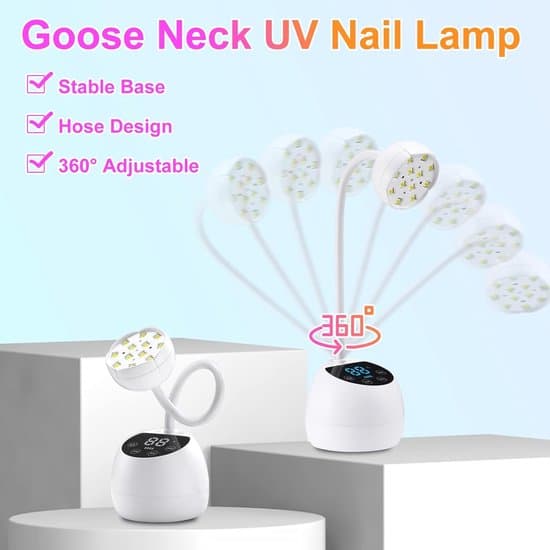 Mini UV neglelampe med smart sensor og display hvid