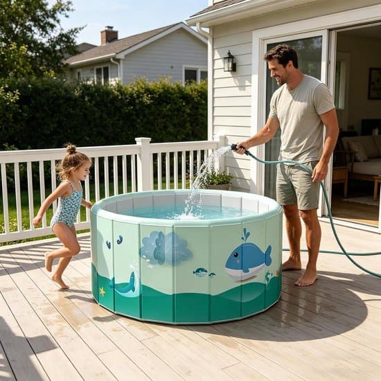 Vikbar Pool - Bärbar Pool - Sommarvattenlek - Ej uppblåsbar - 100 cm - Blå