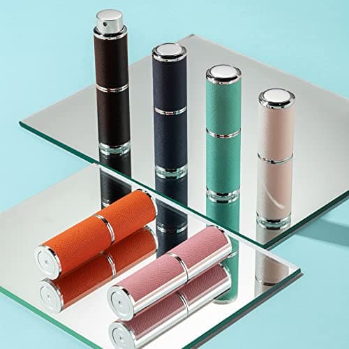 Sæt med 2 parfumeatomizere, 8 ml læderatomizer, mini rejseparfumeatomizere (sort, hvid)