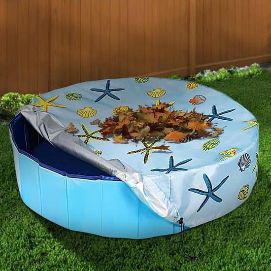 Poolskydd - Vattentätt överdrag - Skydda pool - Justerbar dragsko - 160 cm diameter - Blå