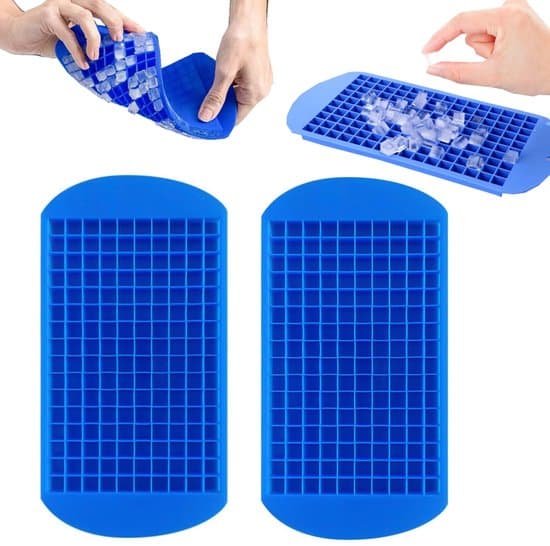 isbitsformar - liten ismaskin - isbitsform i silikon - elastiska puddingformar - drycker - juicer - mjölk - cocktails - blå - 24*12cm