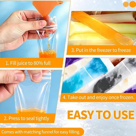 150 ispindeposer til is, yoghurt og juice - Ideel til DIY is (28 x 5 cm)