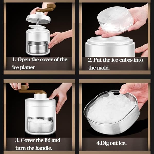 Slushy Maker - Isknuser - Ishøvl - Iskværn - Shaved Ice Maker - Manuel - Hvid