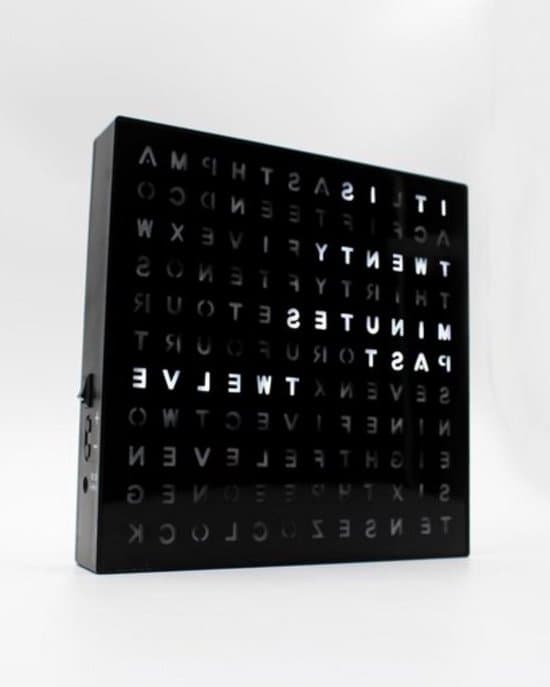 Ordkocka - Modern väggklocka - Lämplig för vardagsrum, kontor och sovrum