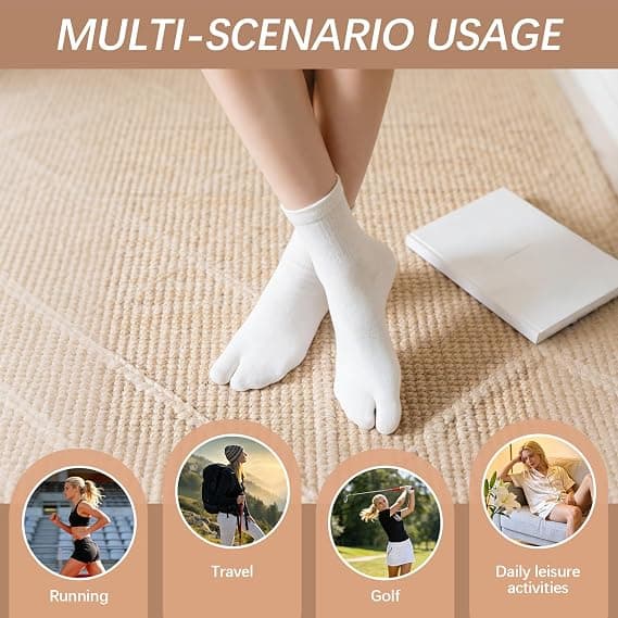 6 par Tabi separata tåstrumpor - Bomull elastisk - Unisex - Japansk stil