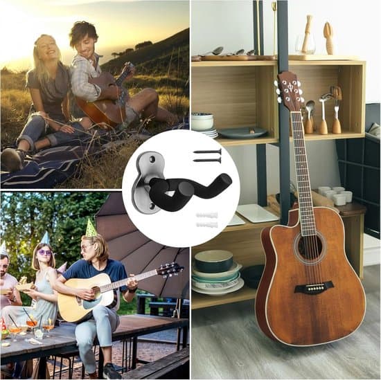Gitarrväggfäste - 2 delar - Gitarrkrok - Väggfäste för att hänga gitarr - Gitarrhållare - Gitarrhängare - Gitarrstöd - Silver - 2 delar