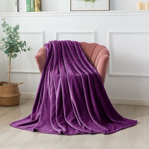 Fleecetæppe til sovesofa 130 x 150 cm lilla