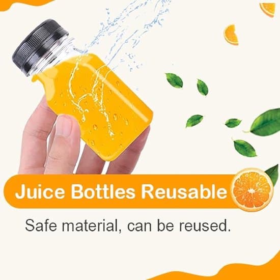 10 stycken små transparenta dricksflaskor - Plastjuiceflaskor - Mjölkflaskor - Dryckesbehållare - transparent - 120 ml - 10 stycken