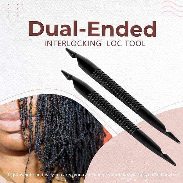 Interlocking loc-verktyg - Dreadlock virkverktyg - bärbart och hållbart - 2 delar - för tjejer - hemma