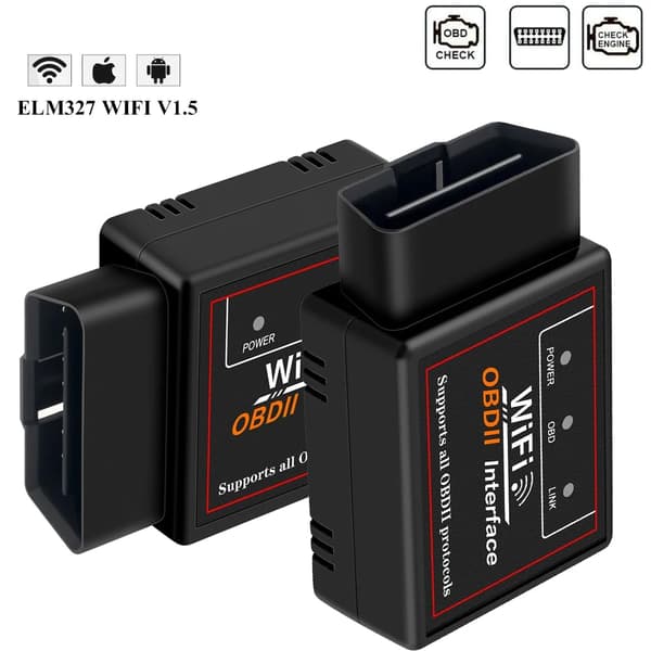 V1.5 Bluetooth WiFi Bilscanner OBDII Diagnostisk Værktøj Kodelæser PIC18F25K80 Chip til Android iOS Windows